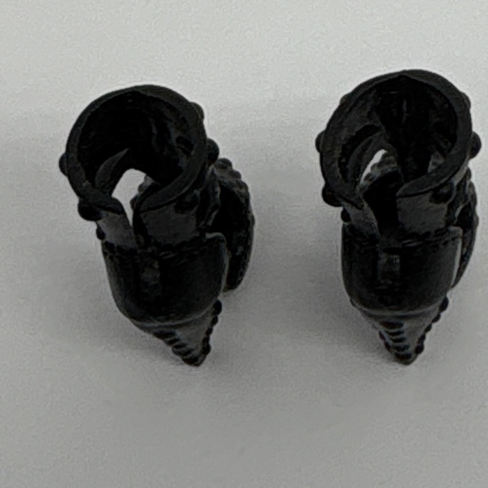Vintage Barbie Doll Shoes Black Studded Platform Heels Accessories - Picture 8 of 9